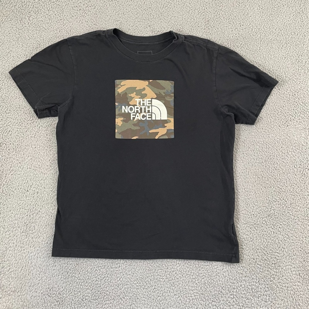 The North Face Evolution Boxed In Camo Tee Men L Black Outdoor Short Sleeve